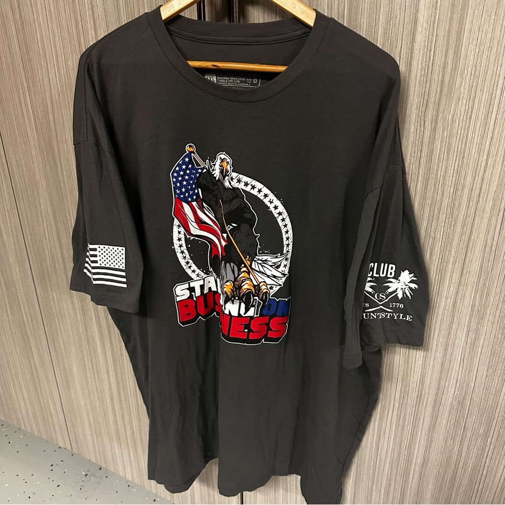 Club Grunt Style “Standing on Business” USA America Eagle Graphic T-Shirt 4XL